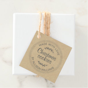 Hausgemachte Weihnachtskekse Kraft Papier Bevorzug Geschenkanhänger