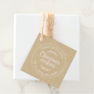 Hausgemachte Weihnachtskekse Kraft Papier Bevorzug Geschenkanhänger