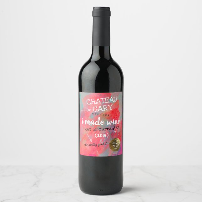 Hausgemachte Wein personalisiert Label chaotischen Weinetikett (Vorderseite)