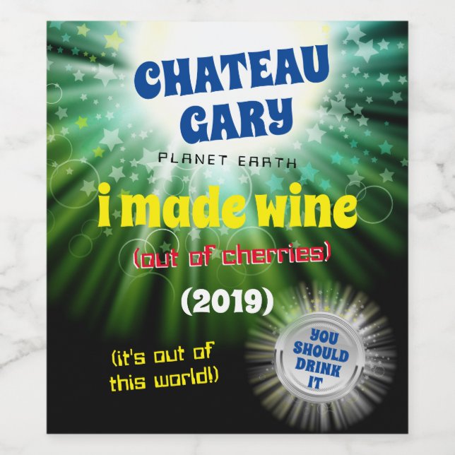 Hausgemachte Wein personalisiert Label Raum Univer Weinetikett (Einzelnes Label)