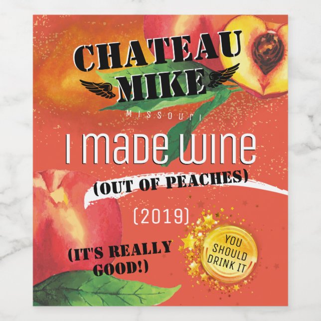 Hausgemachte Weinmatte malen Gold personalisiert Weinetikett (Einzelnes Label)