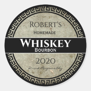Hausgemachte Whisky Personalisiert Runder Aufkleber