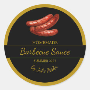 Hausgemachte Würste Barbecue Sauce GRILLEN Label Runder Aufkleber
