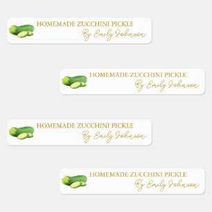 Hausgemachte Zucchini Pickle Thin Label Etiketten