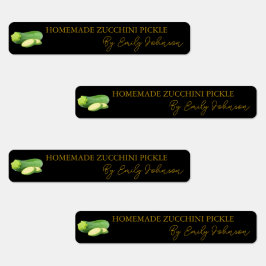 Hausgemachte Zucchini Pickle Thin Label Etiketten