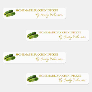 Hausgemachte Zucchini Pickle Thin Label Etiketten