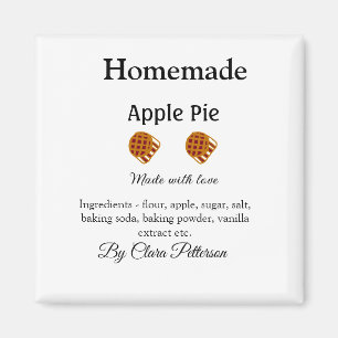 Hausgemachter Apfelkuchen aus Liebe mit Zutaten Magnet