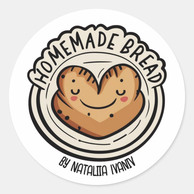 hausgemachtes Brot Runder Aufkleber (Vorderseite)