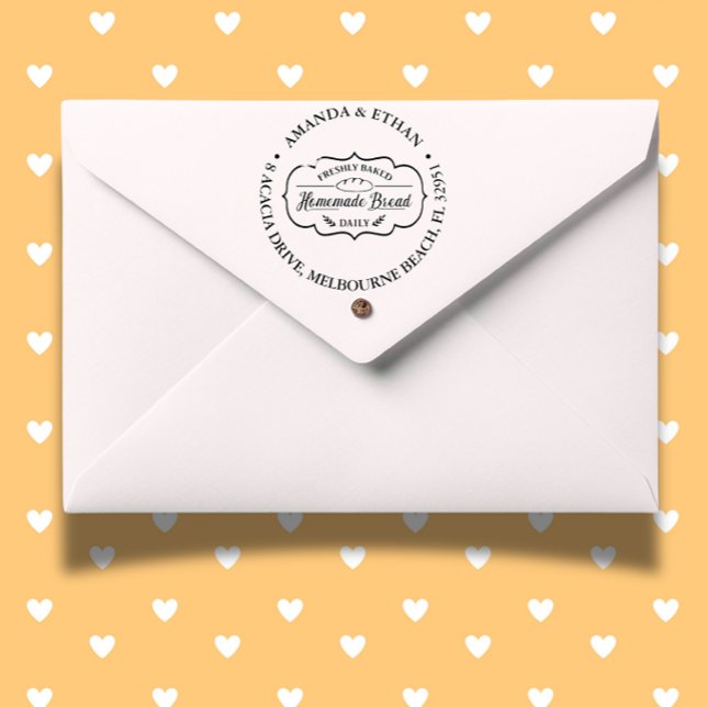 Hausgemachtes Brot Thema Permastempel (Personalize your homemade bread with our Bread Bakery Homemade Theme Self-inking Stamp.)