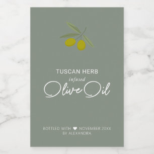 Hausgemachtes Etikett für Olivenöl