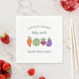 Hausgemachtes geschlechtsneutrales Babyshower-Them Serviette
