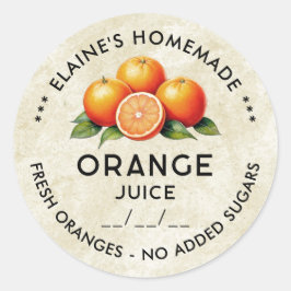 Hausgemachtes Orangensaft-Vintages Etikett Runder Aufkleber