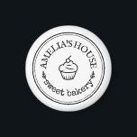 Hausgemachtes rustikales Firmenlogo in weiß Magnet<br><div class="desc">Das hausgemachte rustikale Firmenlogo ist ein individueller sozialer, einfacher Promotion-Magnet mit einem minimalistisch schwarz-weiß Magneten mit handgefertigtem Gefühl. Schön für Markengeschenke für die Kunden der Konditorei und Bäckerei Kleinunternehmen, Lebensmittel Mitarbeiter personalisiert und Werbegeschenk, als personalisierte Geschenke für Koch, und für alle Handwerker und Handwerker. Sie können Ihr eigenes Logo erstellen,...</div>