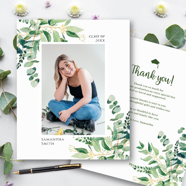 HAUSHALT 2023 Eukalyptus Modernes Foto dank Karte (Von Creator hochgeladen)