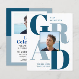 HAUSHALT 2023 Modernes Blue Script 2 Foto Einladun