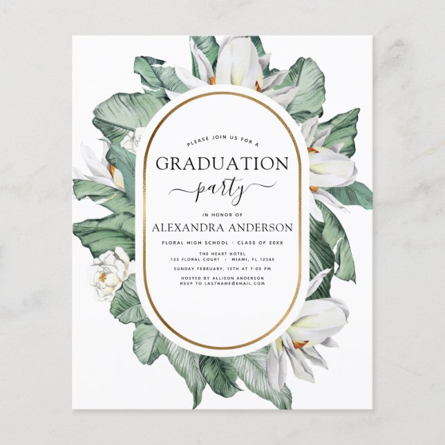 Haushalt 2023 Tropischer Abschluss Magnolia Floral Flyer (Vorne)