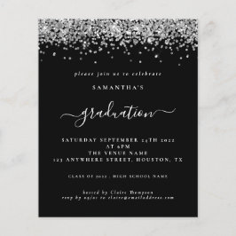 Haushalt 2024 Abschluss Silberner Glitzer Schwarze