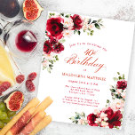 HAUSHALT 40. Geburtstag Roter Rosa Blumenladen<br><div class="desc">Neu für Frühjahr und Sommer 2024. Elegante rote Rosen und rosafarbene Pfannkuchen schmücken ein traditionelles Blumendesign. Die klassische Kalligrafie bezeichnet den Meilenstein des Geburtstages. Die Einladung ist leicht zu personalisieren. Es ist Teil der Rote Rose und Pink Peony Kollektion, die professionell gestaltete Einladungen, Begrüßungsschilder, Dankeschön-Notizen und Party Dekorationen enthält. Erstellen...</div>