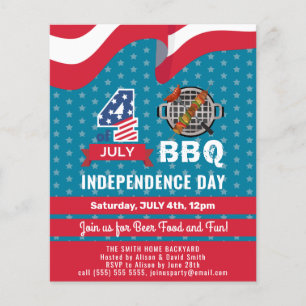 HAUSHALT 4. JULY Red White Blue GRILLEN Einladung