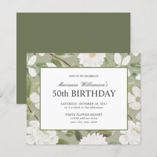 Haushalt 50. Geburtstag Weiße Blume Weiße Weiße We