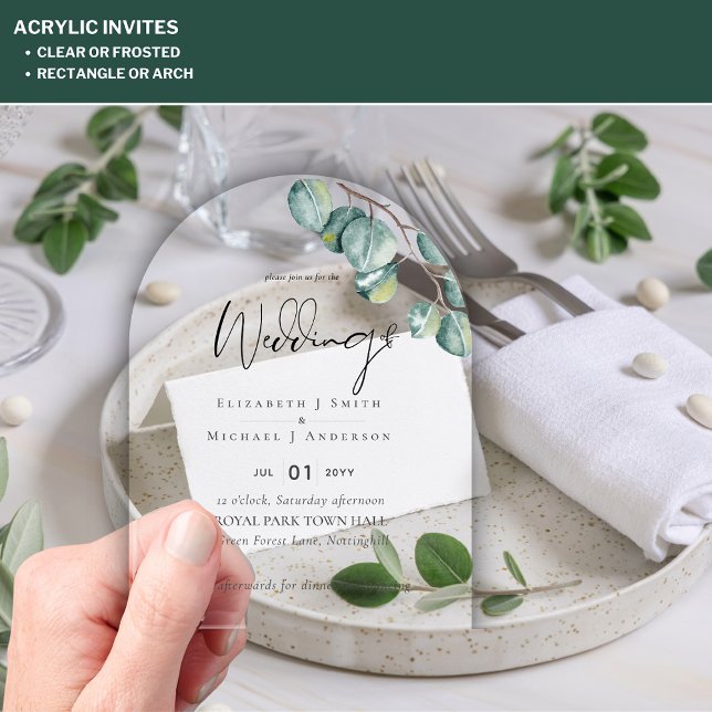 HAUSHALT Akryllische Hochzeit einladen Grün Acryleinladungen (Von Creator hochgeladen)