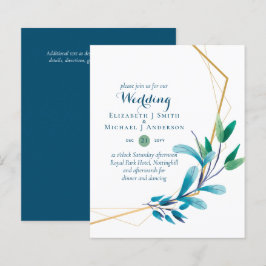 HAUSHALT Aquamarine Lila Goldkranz-Hochzeitseinlad