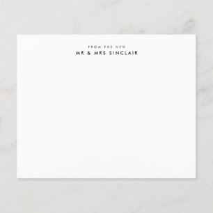 Haushalt aus dem neuen Mr. und Mrs. Couple Note Ca