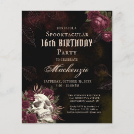 Haushalt Birthday Skull und Rose Party Einladung