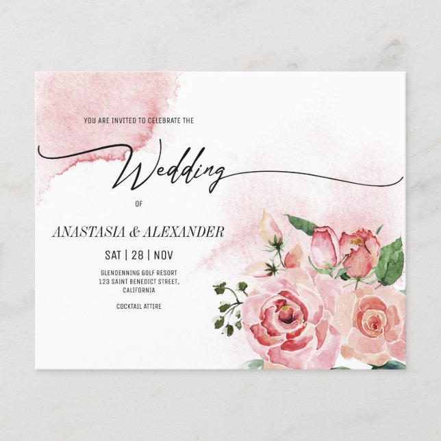 HAUSHALT Blumenhochzeit Einladung. Flyer (Vorne)