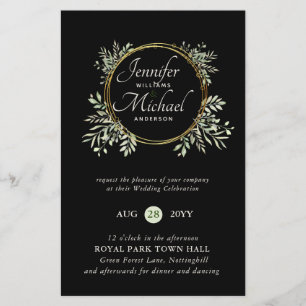 HAUSHALT Botanische Landschaft Hochzeit Einladung 