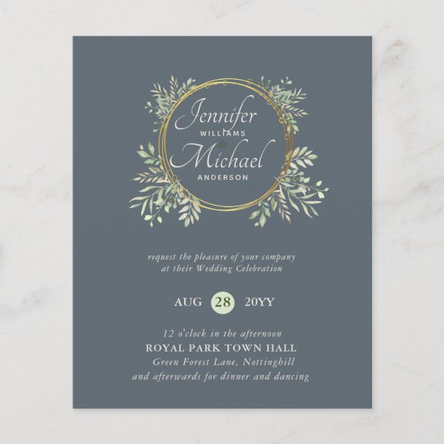 HAUSHALT Botanische Landschaft Hochzeit Einladung  (Vorderseite)