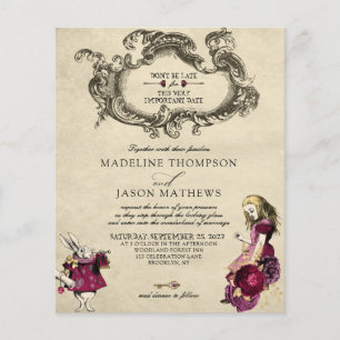 HAUSHALT Burgund Gold Alice im Wunderland Hochzeit