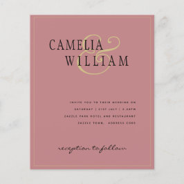 HAUSHALT Classic Dusty Rose Pink Gold Hochzeit Ein Flyer