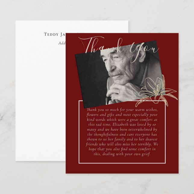 HAUSHALT Danke für das FOTO zur Beerdigung (Vorne/Hinten)