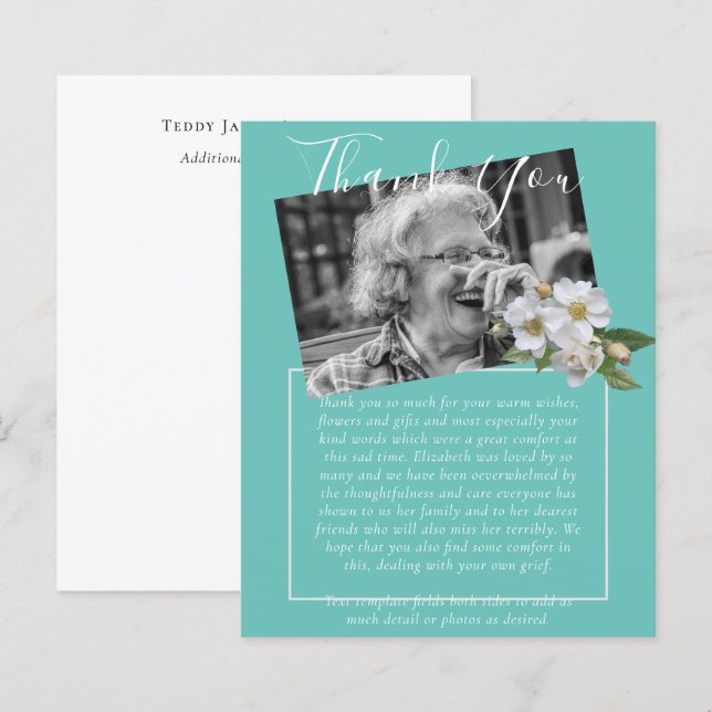 HAUSHALT Danke für das FOTO zur Beerdigung (Vorne/Hinten)