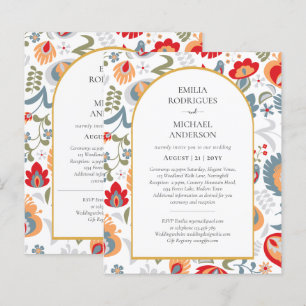 HAUSHALT Doppelseitige BILINGUALE Hochzeit Folk Ar