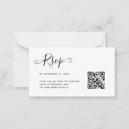 HAUSHALT Einfache Minimalistische QR Code UAWG Wed Mitteilungskarte
