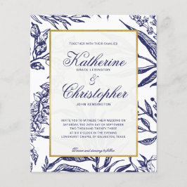 HAUSHALT Elegant Navy Blue Gold Botanische Hochzei