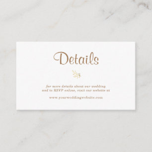 HAUSHALT Elegante Rustikale Goldhochzeit Details Mitteilungskarte