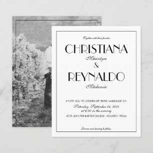 HAUSHALT Elegante Typografie Art Deco Foto Hochzei