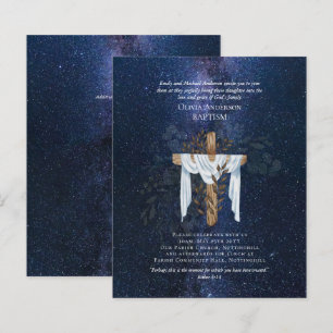 HAUSHALT Eleganter BAPTISM Einladung Marine Starry