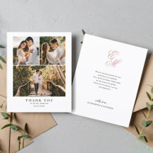 HAUSHALT Elegantes, rosa Monogramm-Foto Hochzeit