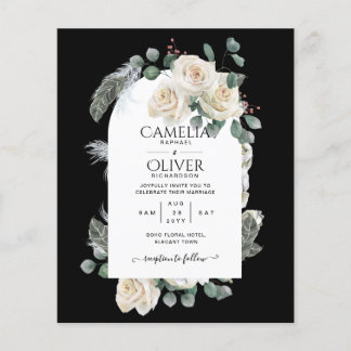 HAUSHALT Elegantes Rosenfest Hochzeit Einladung Flyer