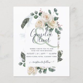 HAUSHALT Elegantes Rosenfest Hochzeit Einladung Flyer