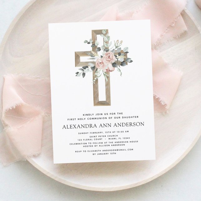 Haushalt Erste Heilige Kommunion Dusty Pink Rose (Von Creator hochgeladen)