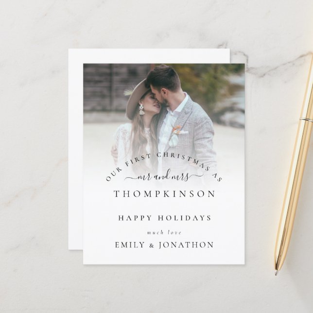 Haushalt Erste Weihnachtskarte von Herrn und Frau  (Vorderseite/Rückseite Beispiel)