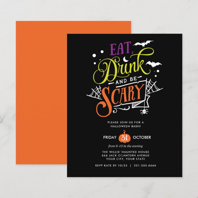 HAUSHALT Essen Drink und Beängstigend Halloween Ba (Vorne/Hinten)