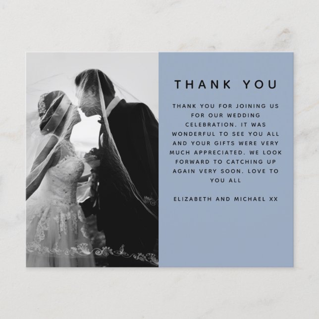 HAUSHALT Foto Hochzeit Danke, Modern Blue Flyer (Vorne)