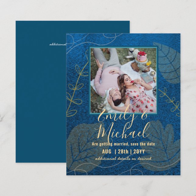 HAUSHALT FOTO Hochzeit SPAREN DIE DATEN Boho Abstr (Vorne/Hinten)