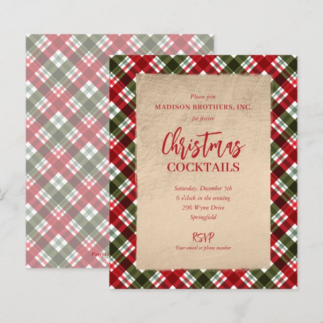 Haushalt Frohe Weihnachten auf Karierten Party Ein (Vorne/Hinten)